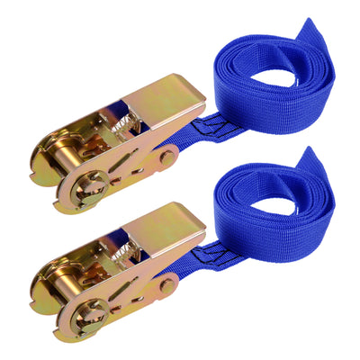 Harfington Ratchet Tie Down Lashing Strap  Meters  Kg Load Cap for Moving Cargo, Pack of 2
