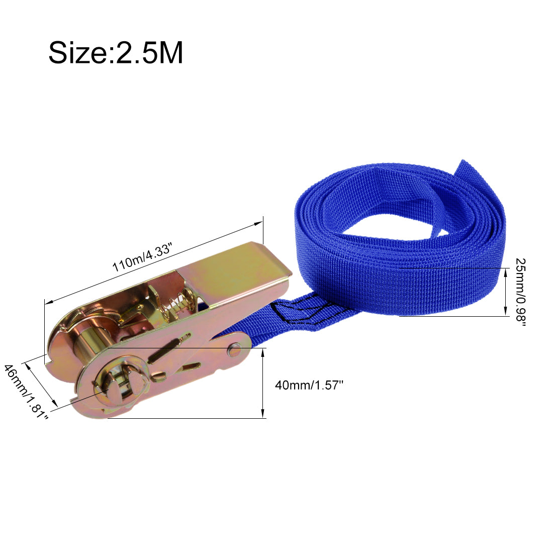 Harfington Ratchet Tie Down Lashing Strap Mxmm  Load Cap for Moving Cargo, Pack of 2