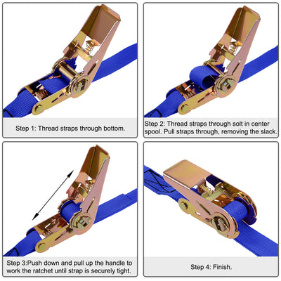 Harfington Ratchet Tie Down Lashing Strap Polypropylene for Moving Cargo, Pack of 1