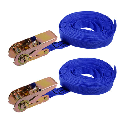 Harfington Ratchet Tie Down Lashing Strap Mxmm  Load Cap for Moving Cargo, Pack of 2