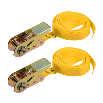 Harfington Ratchet Tie Down Lashing Strap Metersxmm for Moving Cargo, Pack of 2