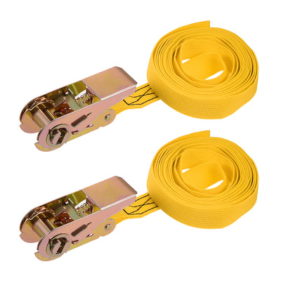 Harfington Ratchet Tie Down Lashing Strap Metersxmm for Moving Cargo, Pack of 2