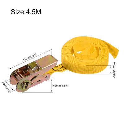 Harfington Ratchet Tie Down Lashing Strap Mxmm  Load Cap for Moving Cargo, Pack of 2