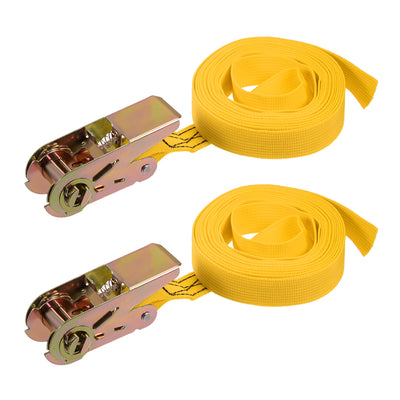 Harfington Ratchet Tie Down Lashing Strap Mxmm  Load Cap for Moving Cargo, Pack of 2