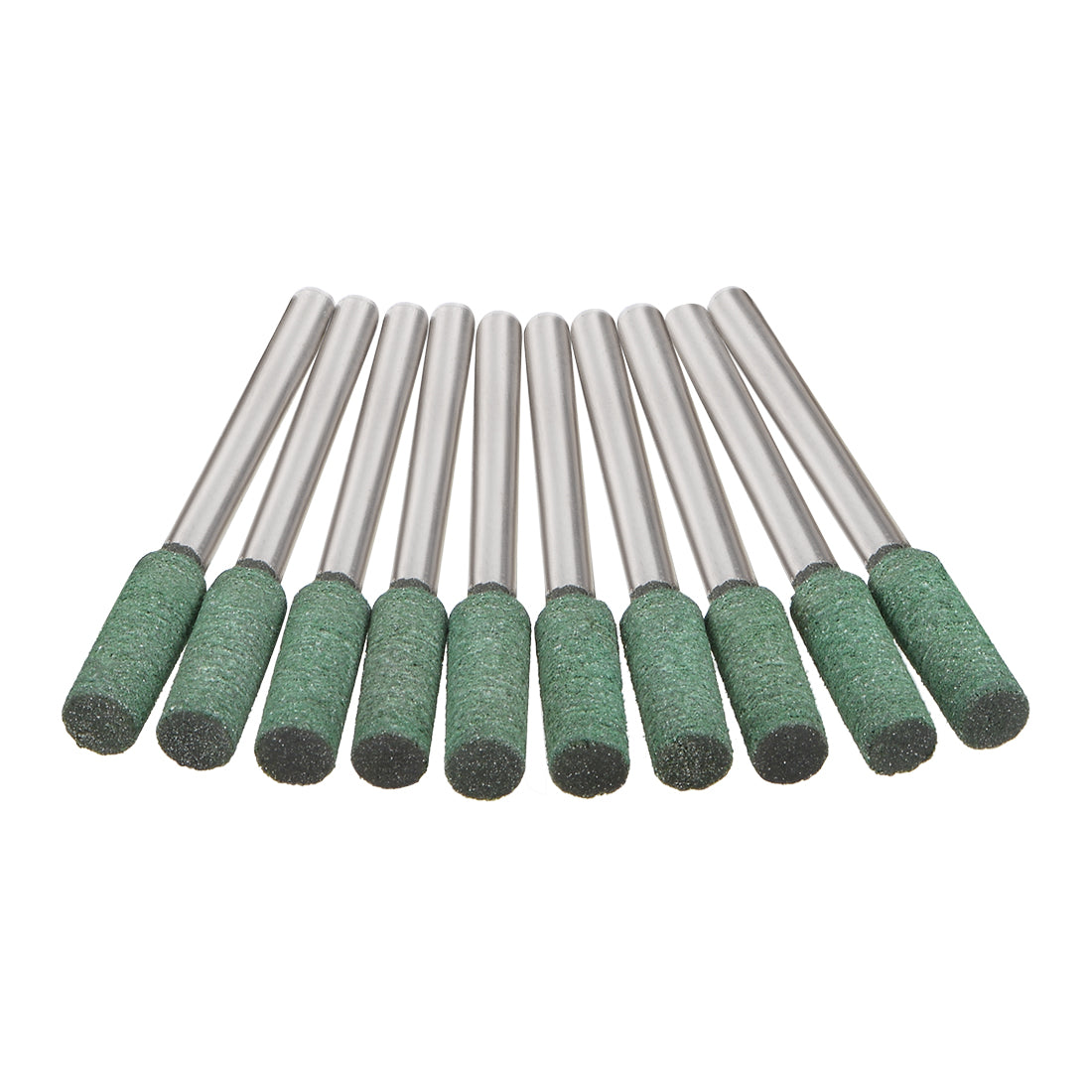 Harfington 5mm Rubber Mounted Points Cylinder with 1/8-inch Shank Polishing Buffing Wheels for Rotary Tools Green 10 Pcs