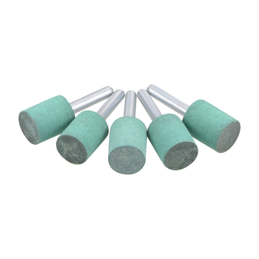 Harfington 18mm Rubber Mounted Points Cylinder with 1/4-inch Shank Polishing Buffing Wheels for Rotary Tools Green 5 Pcs