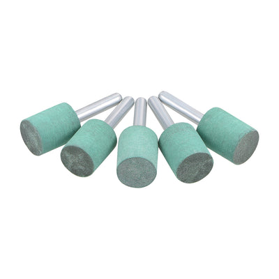 Harfington 18mm Rubber Mounted Points Cylinder with 1/4-inch Shank Polishing Buffing Wheels for Rotary Tools Green 5 Pcs