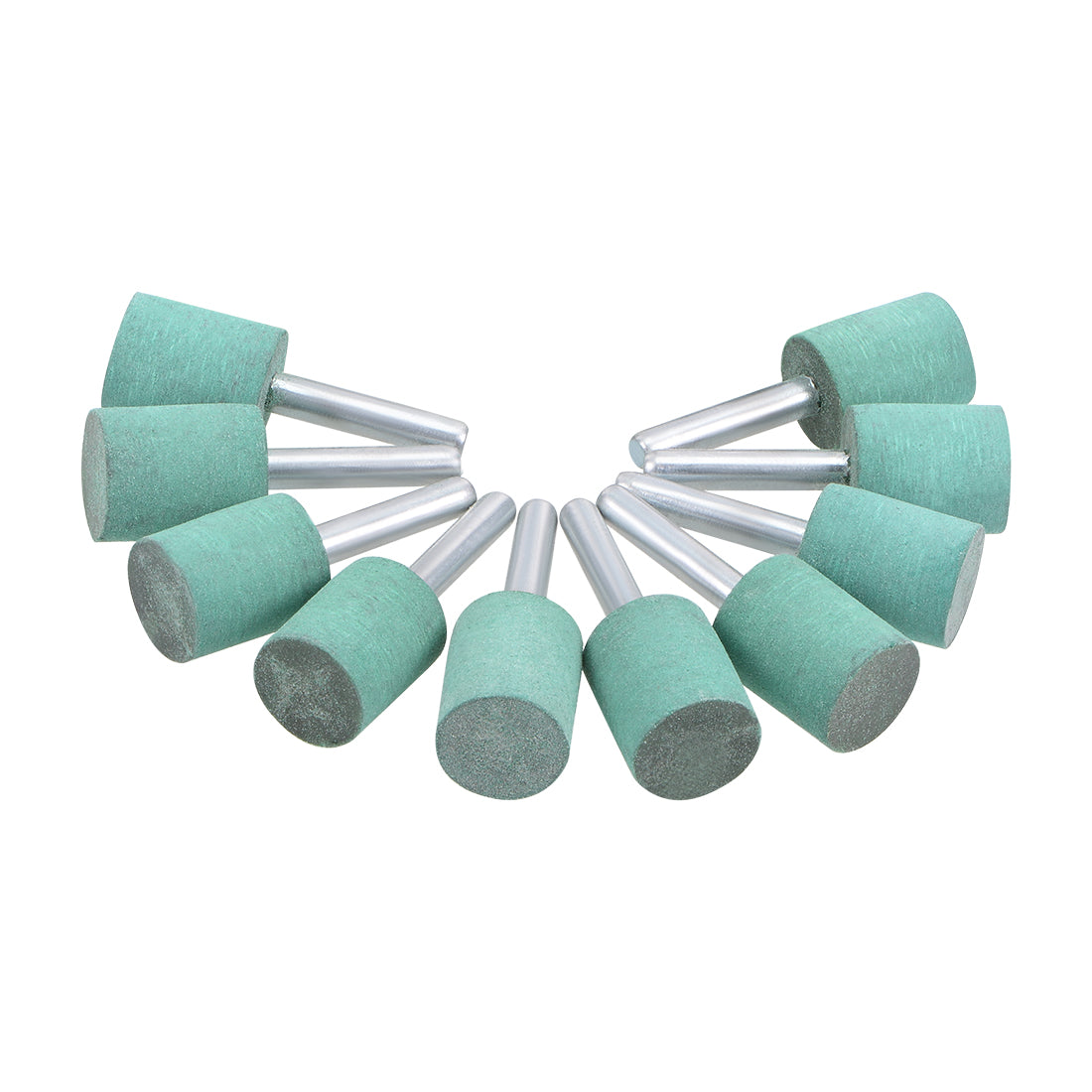 Harfington 18mm Rubber Mounted Points Cylinder with 1/4-inch Shank Polishing Buffing Wheels for Rotary Tools Green 10 Pcs