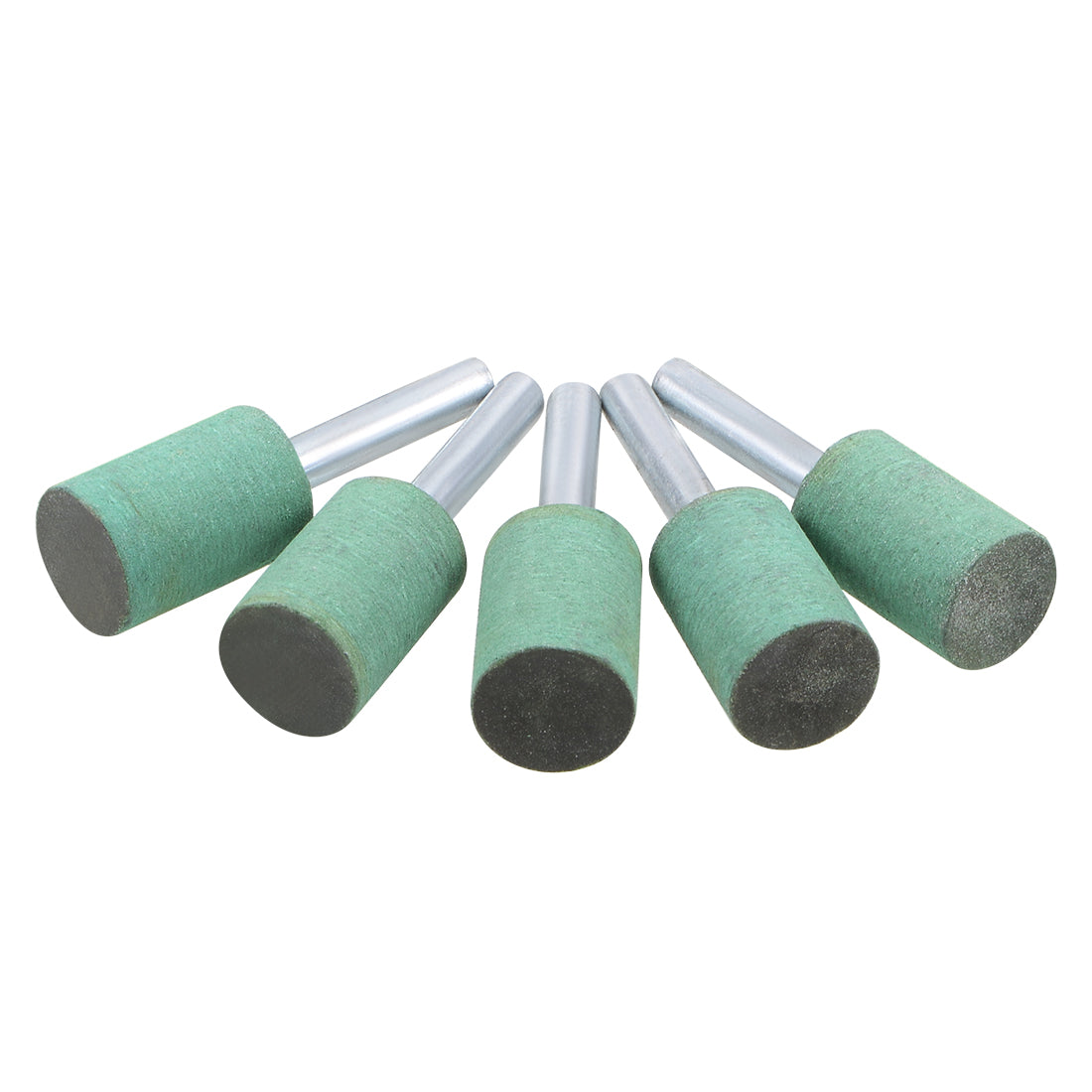 Harfington 16mm Rubber Mounted Points Cylinder with 1/4-inch Shank Polishing Buffing Wheels for Rotary Tools Green 5 Pcs