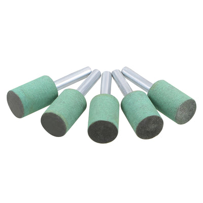 Harfington 16mm Rubber Mounted Points Cylinder with 1/4-inch Shank Polishing Buffing Wheels for Rotary Tools Green 5 Pcs
