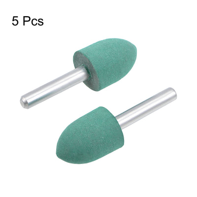 Harfington 18mm Rubber Mounted Points Tapered with 1/4-inch Shank Polishing Buffing Wheels for Rotary Tools Green 5 Pcs