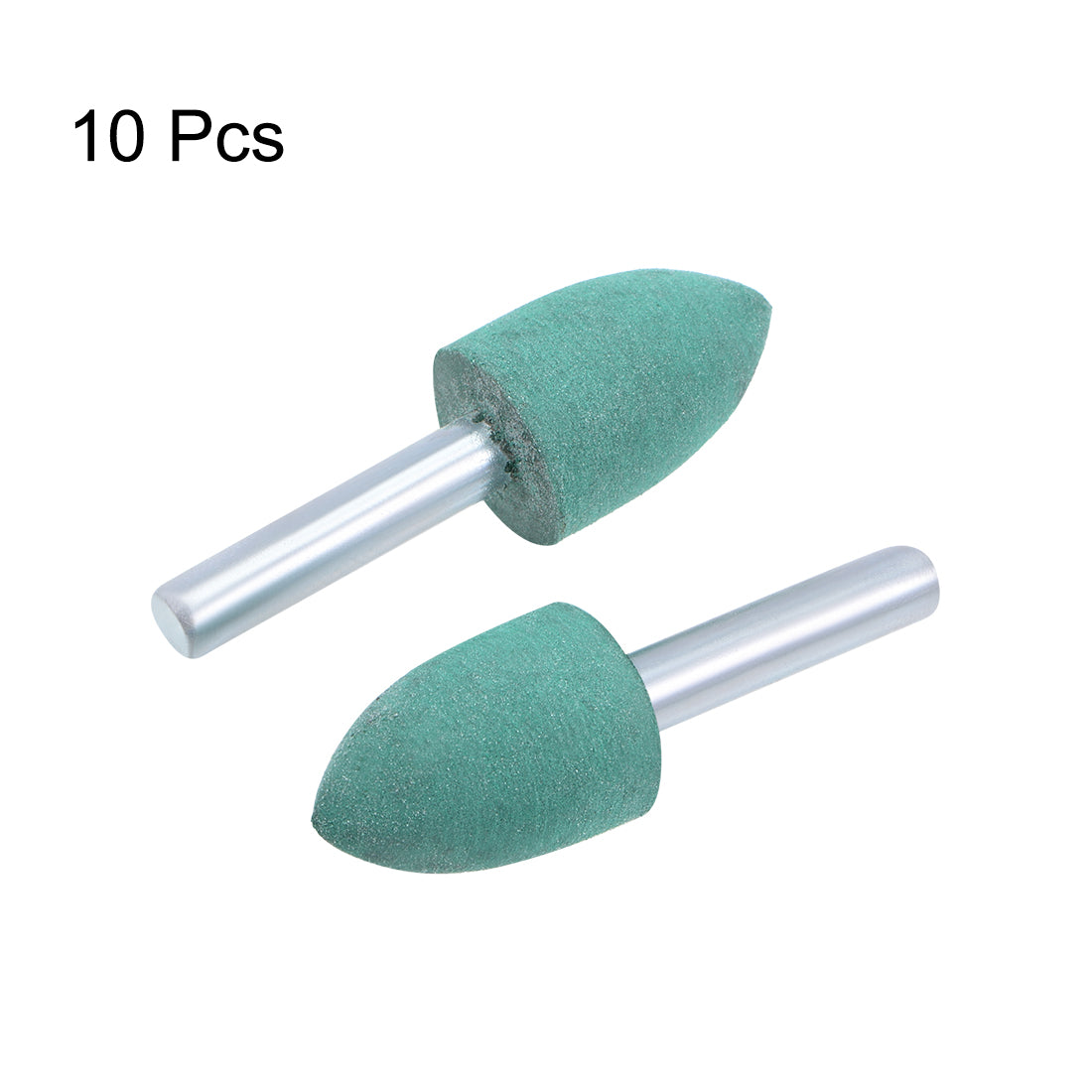Harfington 16mm Rubber Mounted Points Tapered with 1/4-inch Shank Polishing Buffing Wheels for Rotary Tools Green 10 Pcs