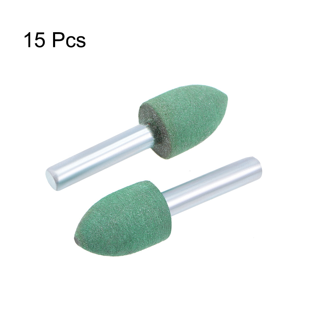 Harfington 14mm Rubber Mounted Points Tapered with 1/4-inch Shank Polishing Buffing Wheels for Rotary Tools Green 15 Pcs