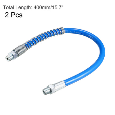 Harfington 15.7" Flexible Extension Grease Hose Hard Reach Area 10000PSI G1/8 Thread 2pcs