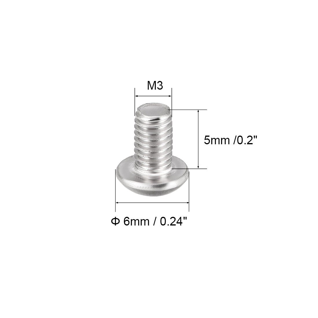 Harfington 50PCS Hex Socket Round Head Machine Screw