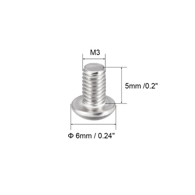 Harfington 50PCS Hex Socket Round Head Machine Screw