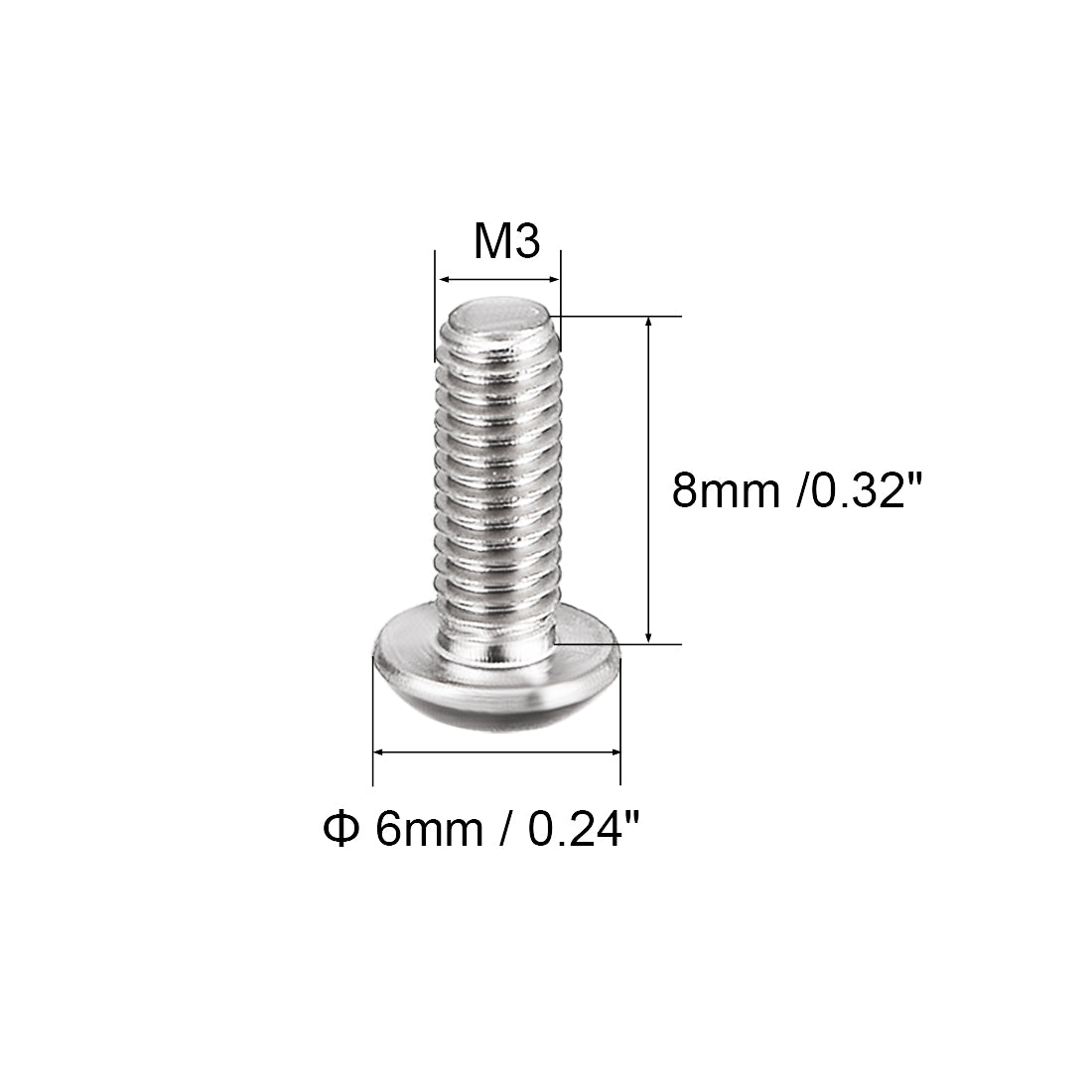 Harfington 50PCS Hex Socket Round Head Machine Screw