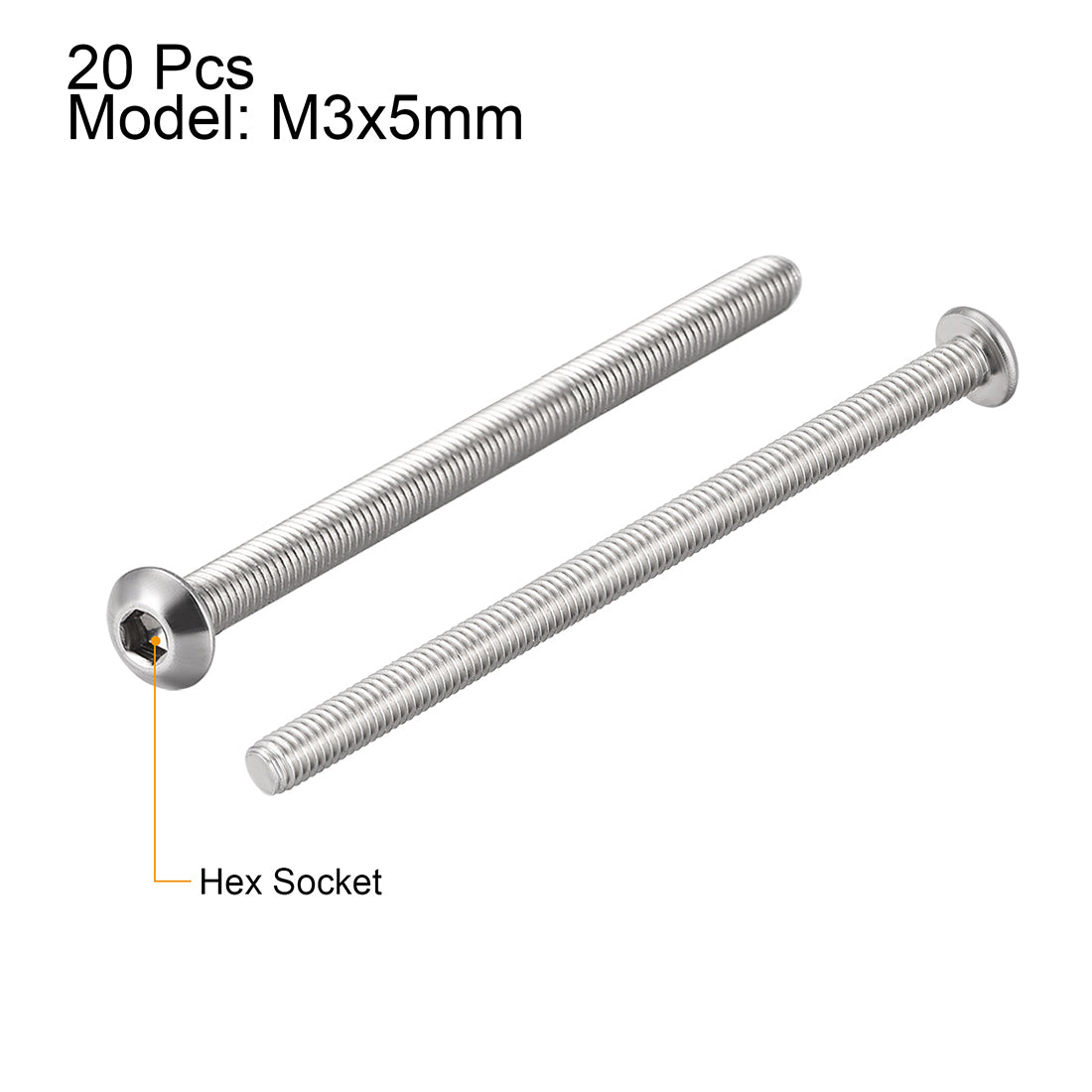 Harfington 20PCS Hex Socket Round Head Machine Screw