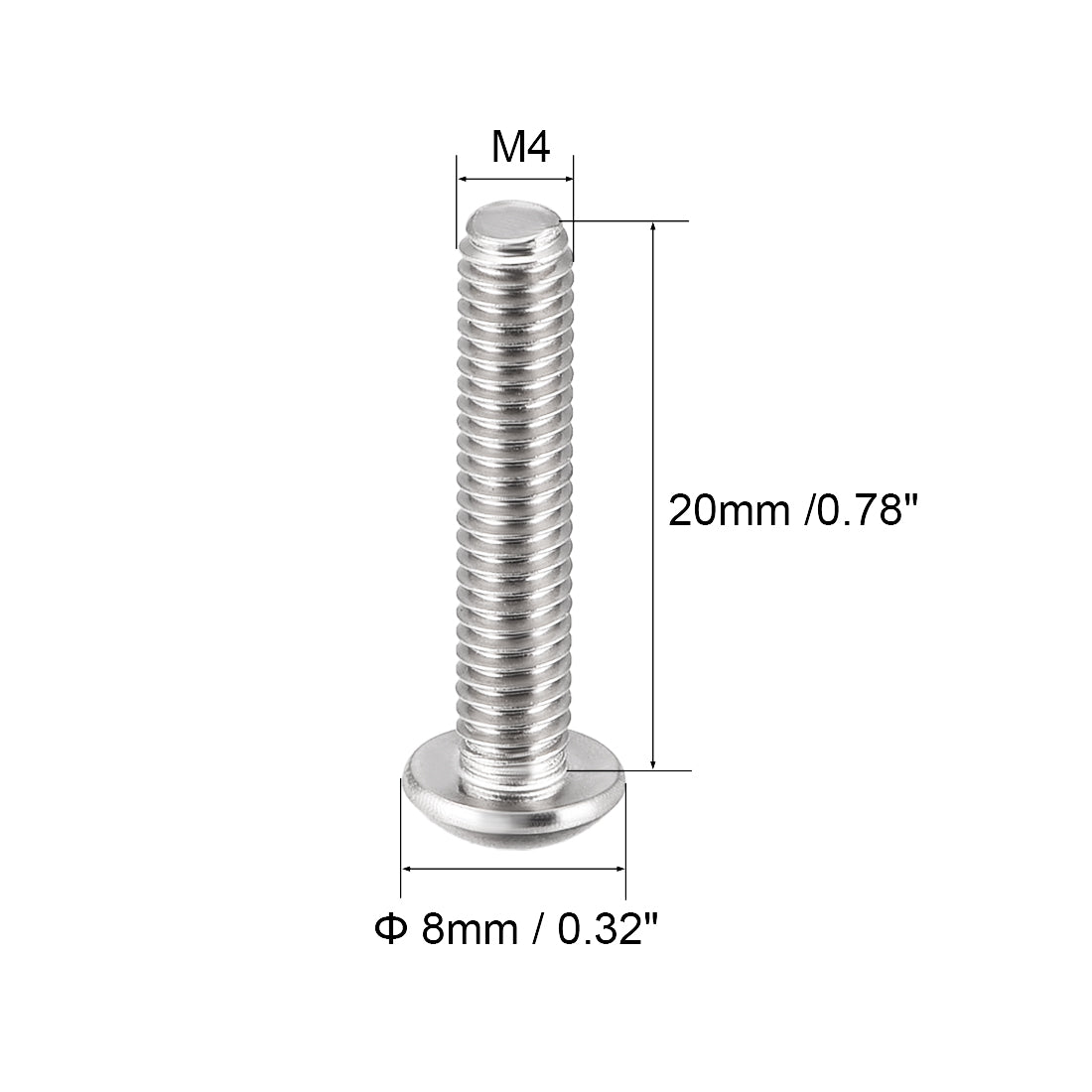 Harfington 50PCS Hex Socket Round Head Machine Screw