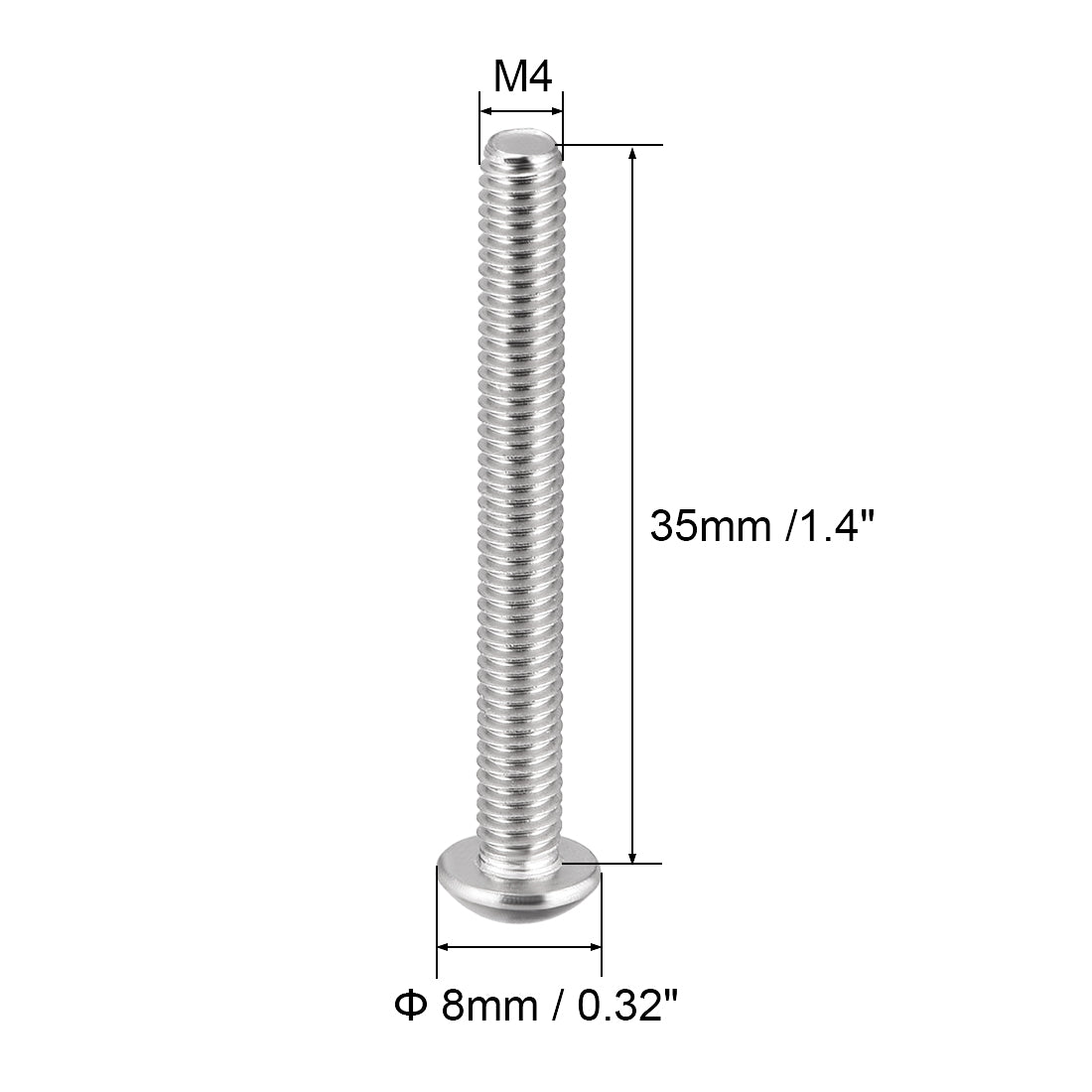 Harfington 50PCS Hex Socket Round Head Machine Screw