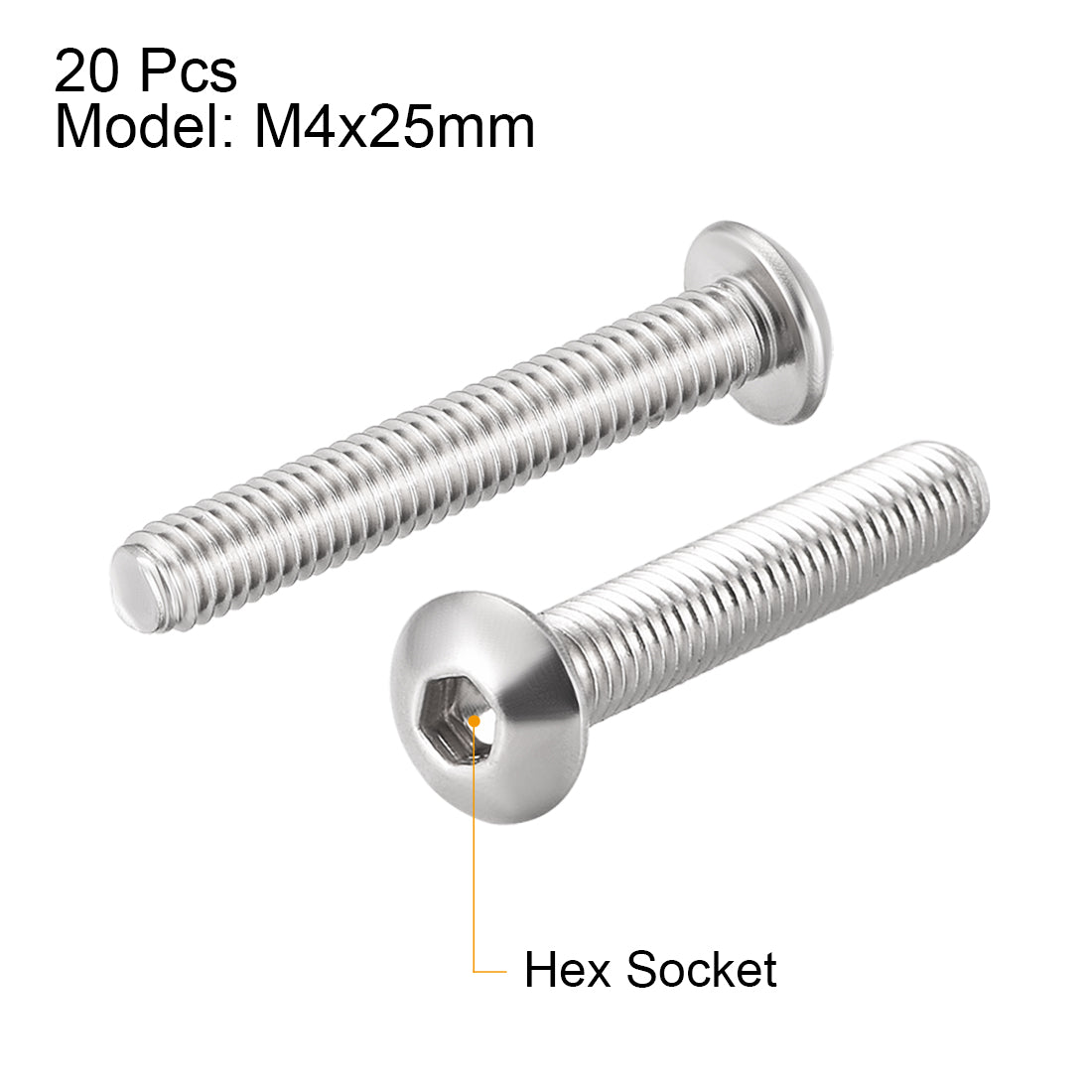 Harfington 20PCS Hex Socket Round Head Machine Screw