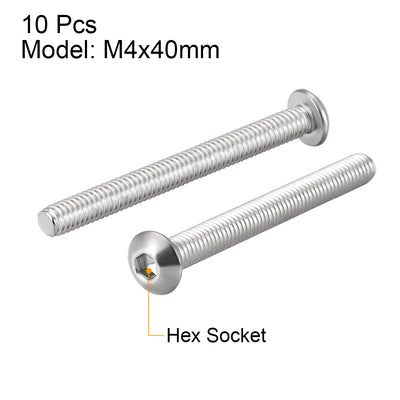 Harfington 10PCS Hex Socket Round Head Machine Screws