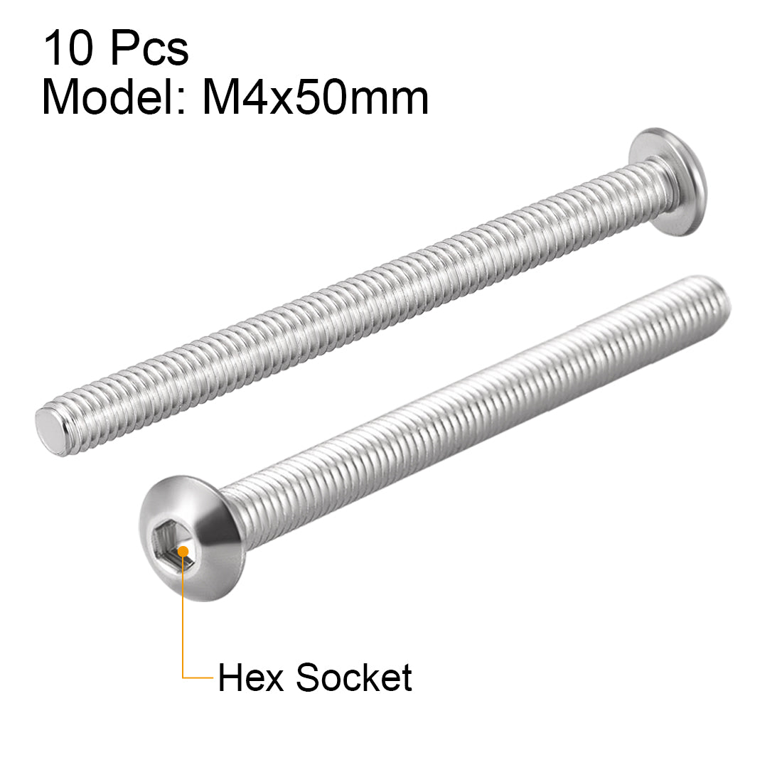 Harfington 10PCS Hex Socket Round Head Machine Screws