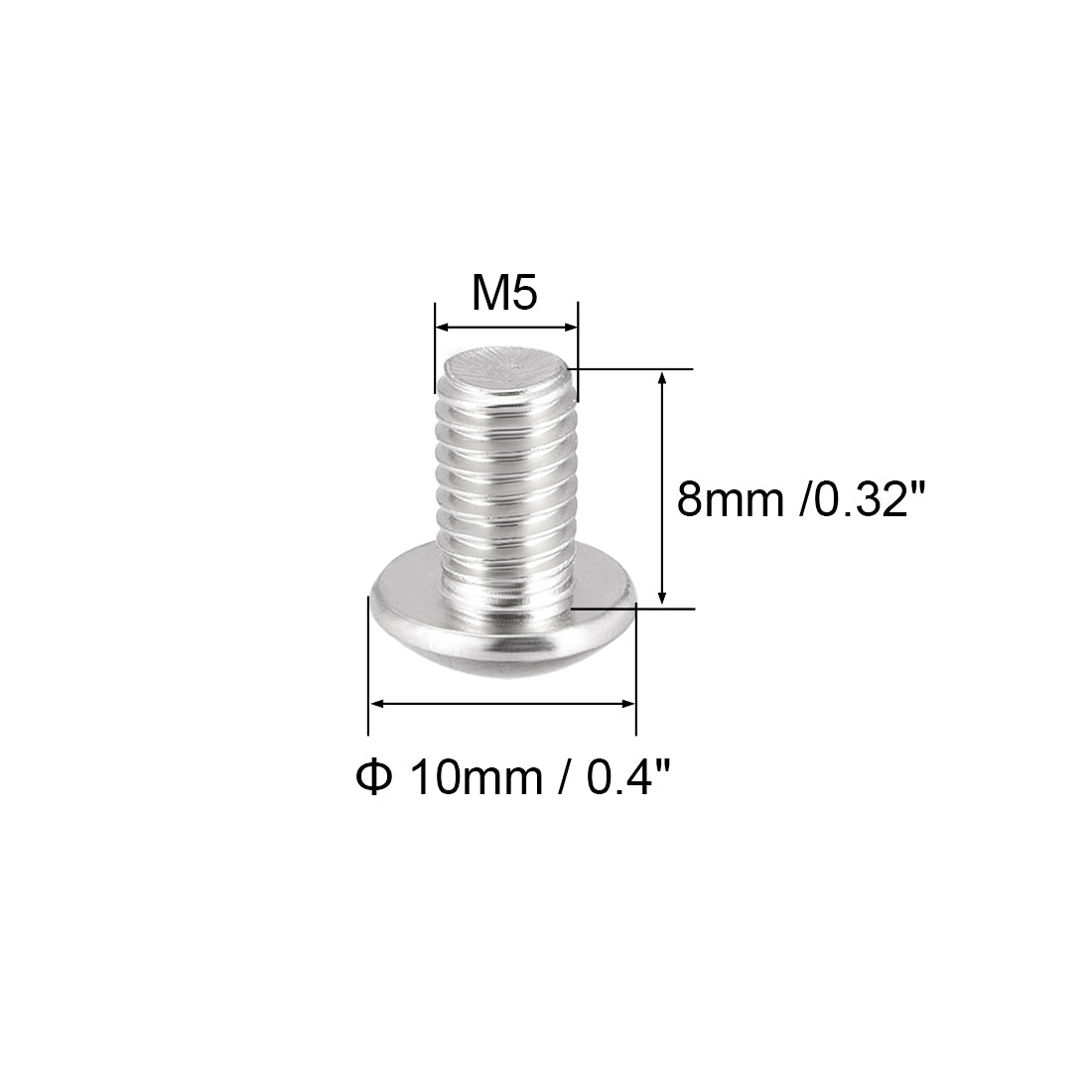 Harfington 50PCS Hex Socket Round Head Machine Screw