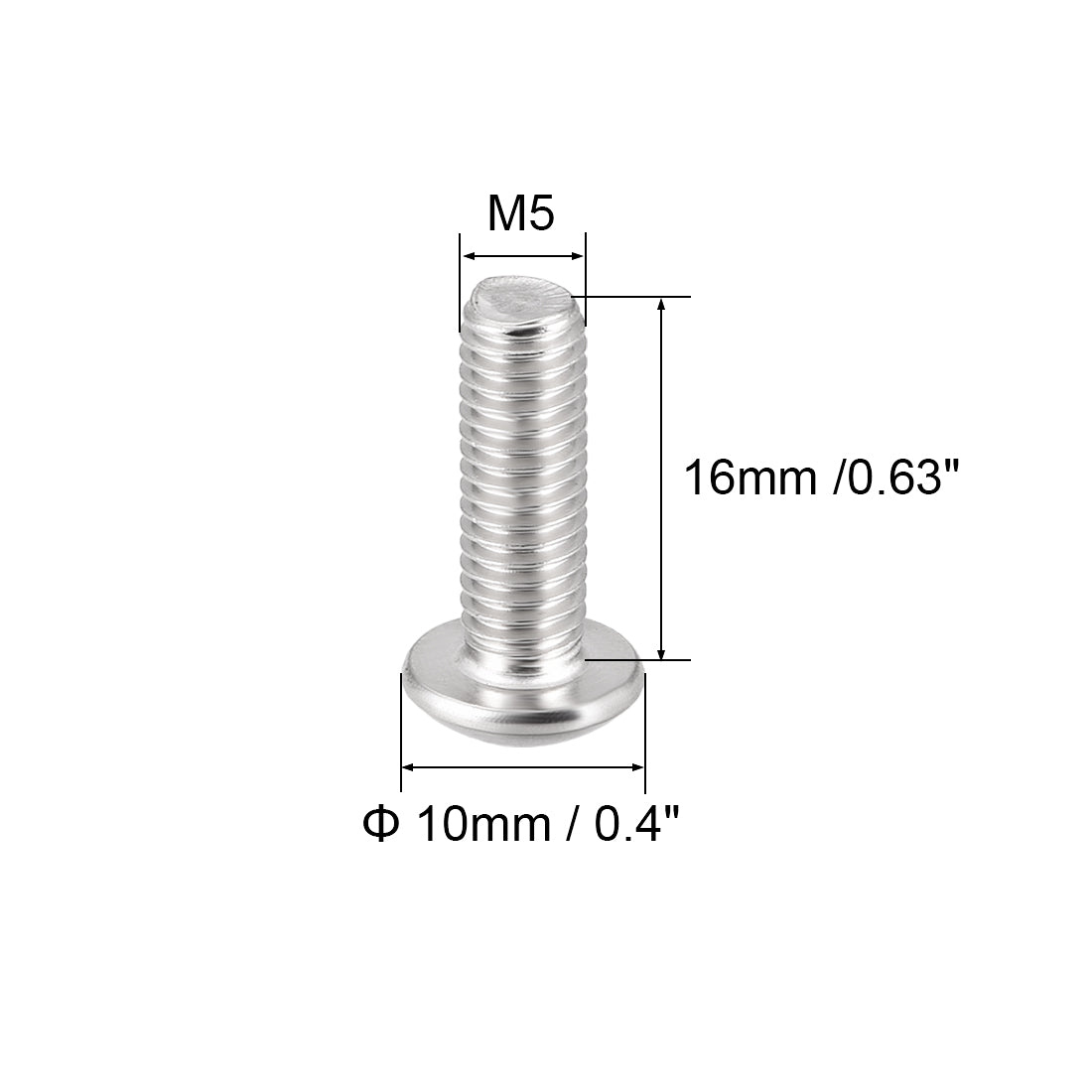 Harfington Machine Screws, Hex Socket Round Head Screws 304 Stainless Steel Fasteners Bolt 20PCS