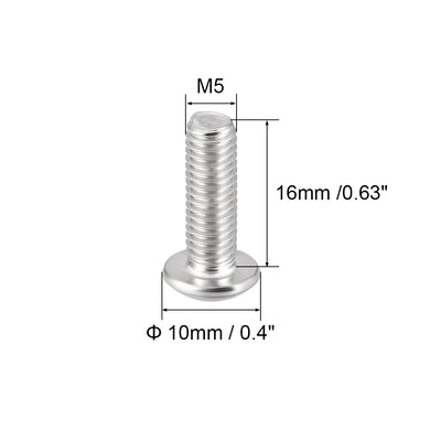 Harfington Machine Screws, Hex Socket Round Head Screws 304 Stainless Steel Fasteners Bolt 20PCS
