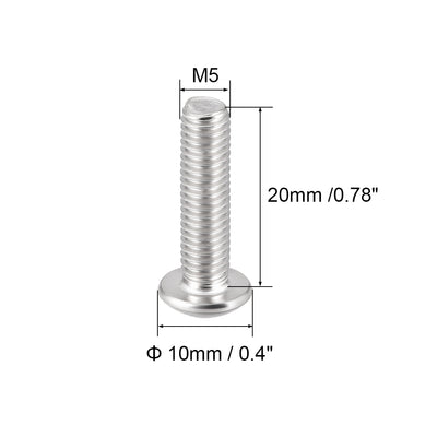 Harfington Machine Screws, Hex Socket Round Head Screws 304 Stainless Steel Fasteners Bolt 20PCS