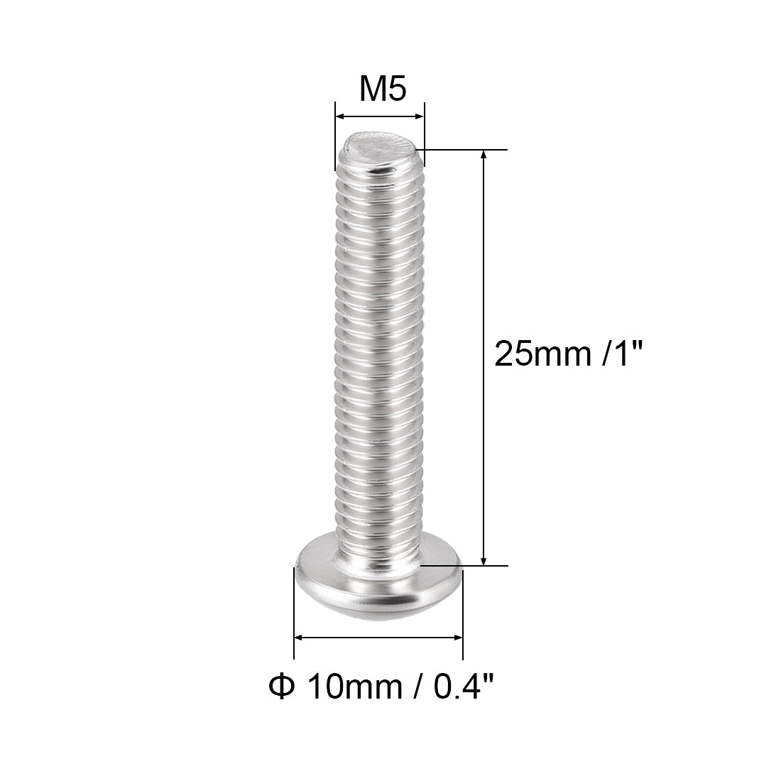 Harfington Machine Screws, Hex Socket Round Head Screws 304 Stainless Steel Fasteners Bolt 20PCS