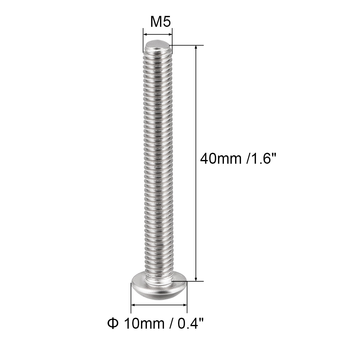 Harfington Machine Screws, Hex Socket Round Head Screws 304 Stainless Steel Fasteners Bolt 20PCS