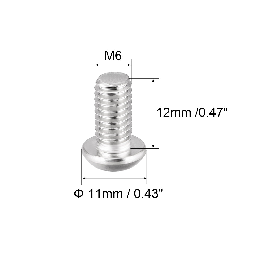 Harfington Machine Screws, Hex Socket Round Head Screws 304 Stainless Steel Fasteners Bolt 20PCS