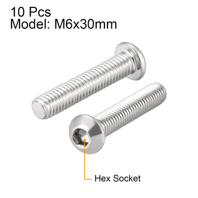 Harfington 10PCS Hex Socket Round Head Machine Screws