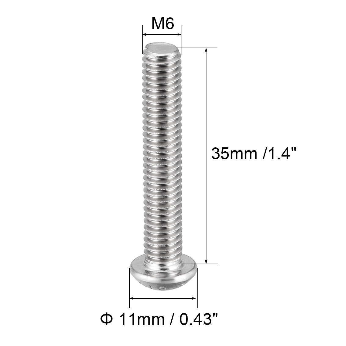 Harfington Machine Screws, Hex Socket Round Head Screws 304 Stainless Steel Fasteners Bolt 20PCS