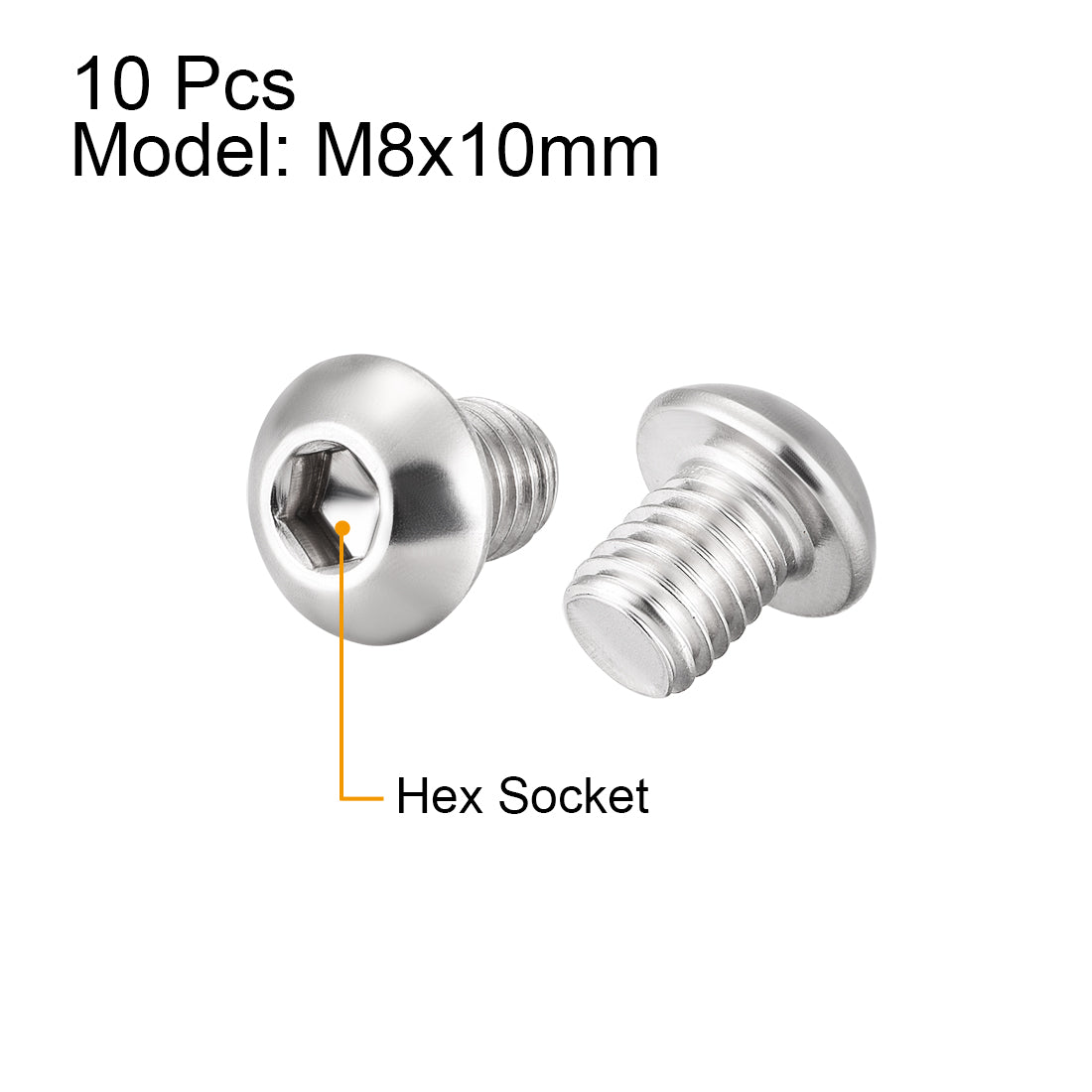Harfington 10PCS Hex Socket Round Head Machine Screws
