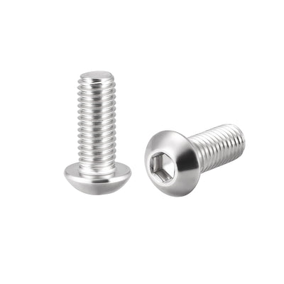 Harfington M8x20mm Machine Screws Hex Socket Round Head Screw 304 Stainless Steel Fasteners Bolts 5pcs