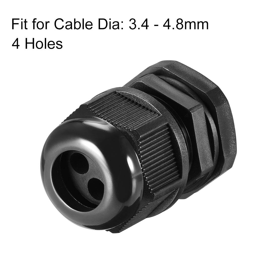 Harfington Cable Gland Waterproof Plastic Connector Adjustable Locknut with 4 Holes