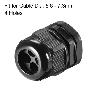 Harfington Cable Gland Waterproof Plastic Connector Adjustable Locknut with 4 Holes