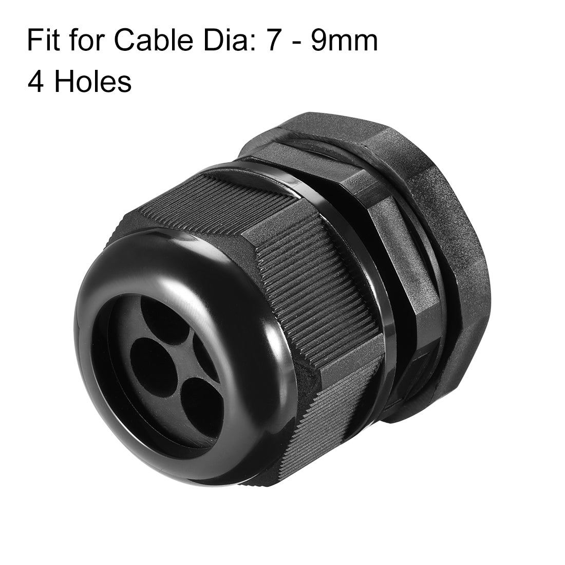 Harfington Cable Gland Waterproof Plastic Connector Adjustable Locknut with 4 Holes