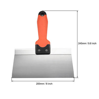 Harfington Putty Taping Paint Scraper 8" Stainless Steel Broad Blade with Plastic Ergonomic Handle for Wall Floor Tile 2pcs