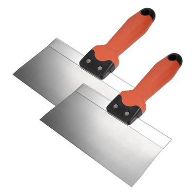 Harfington Putty Taping Paint Scraper 8" Stainless Steel Broad Blade with Plastic Ergonomic Handle for Wall Floor Tile 2pcs