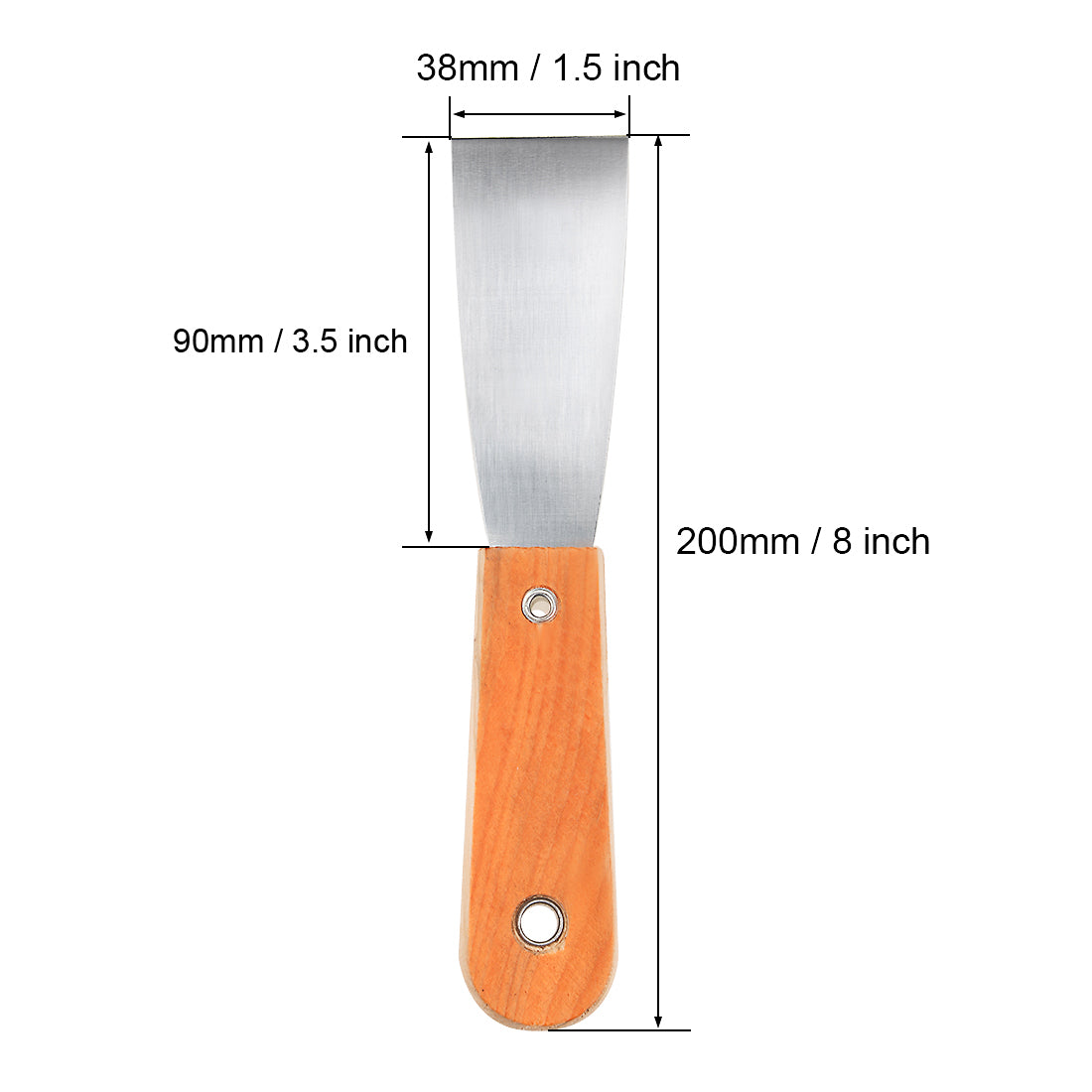 Harfington Putty Taping Paint Scraper 1.5" Cr-V Steel Stiff Broad Blade with Wooden Handle for Wall Floor Tile 2pcs