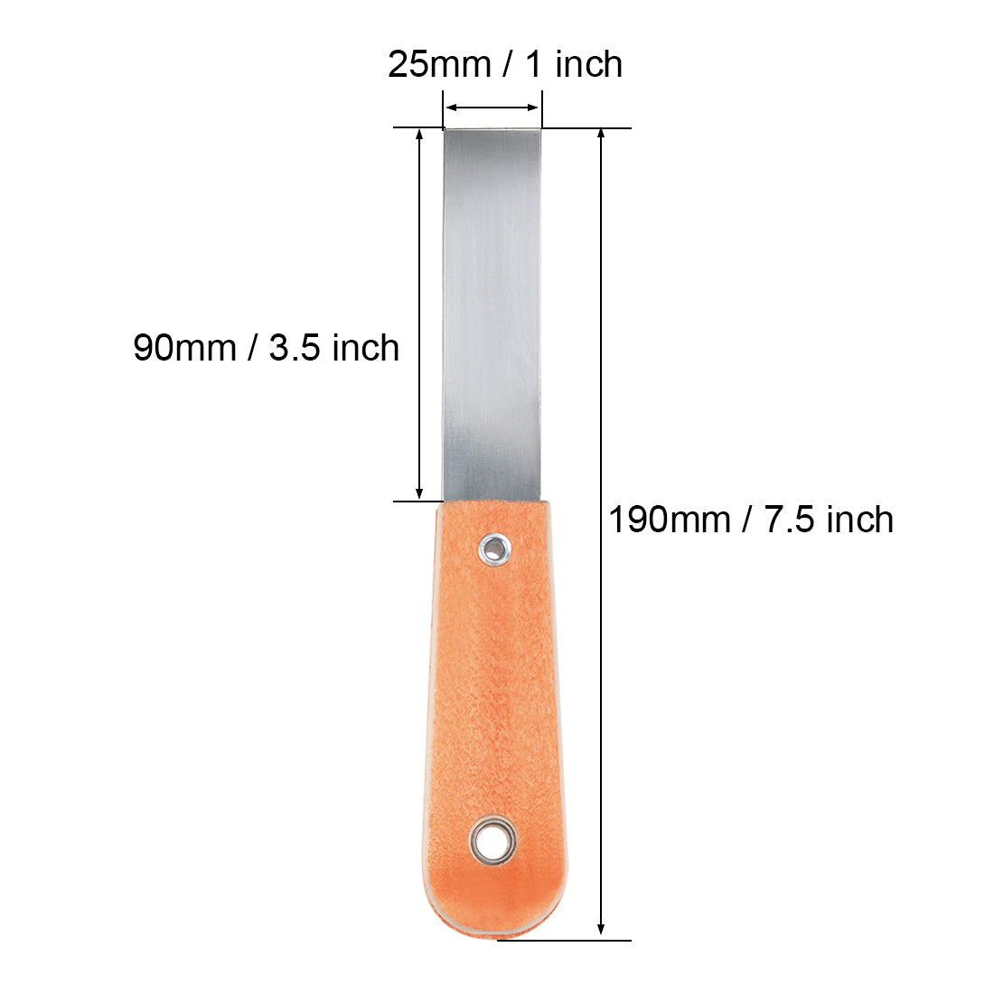Harfington Putty Taping Paint Scraper 1" Cr-V Steel Stiff Broad Blade with Wooden Handle for Wall Floor Tile 2pcs