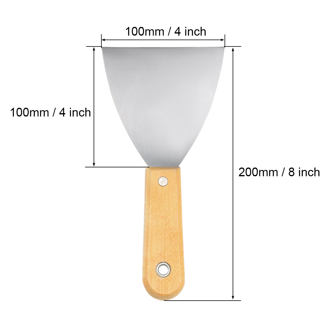 Harfington Putty Taping Paint Scraper 4" Cr-V Steel Stiff Broad Blade with Wooden Handle for Wall Floor Tile 2pcs