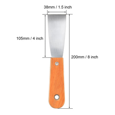 Harfington Putty Taping Paint Scraper 1.5" Cr-V Steel Stiff Broad Blade with Wooden Handle for Wall Floor Tile 3pcs