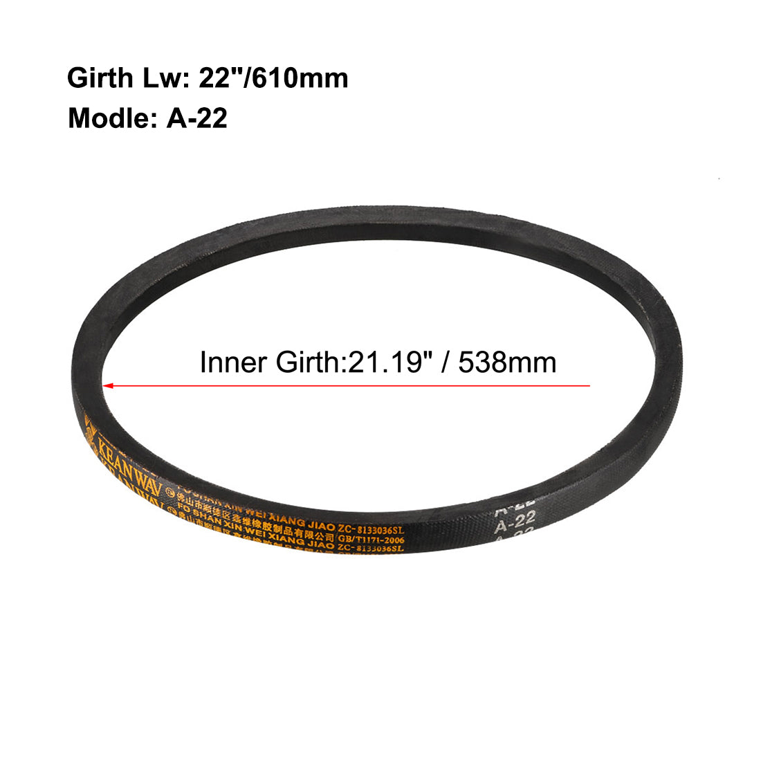 Harfington V-Belt Inch Pitch Length Industrial Rubber Transmission Belt