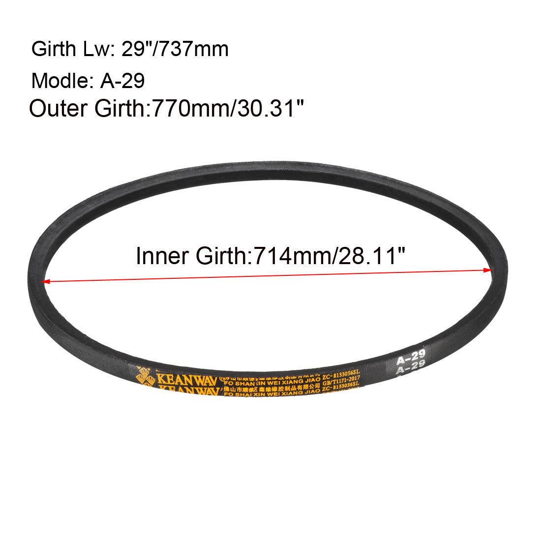Harfington V-Belt Inch Pitch Length Industrial Rubber Transmission Belt