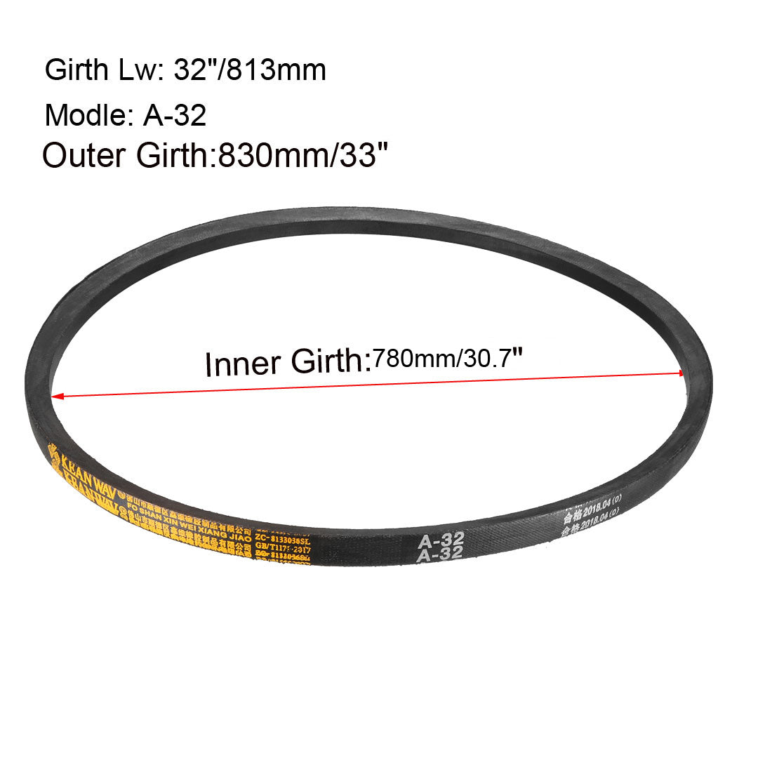 Harfington V-Belt Inch Pitch Length Industrial Rubber Transmission Belt
